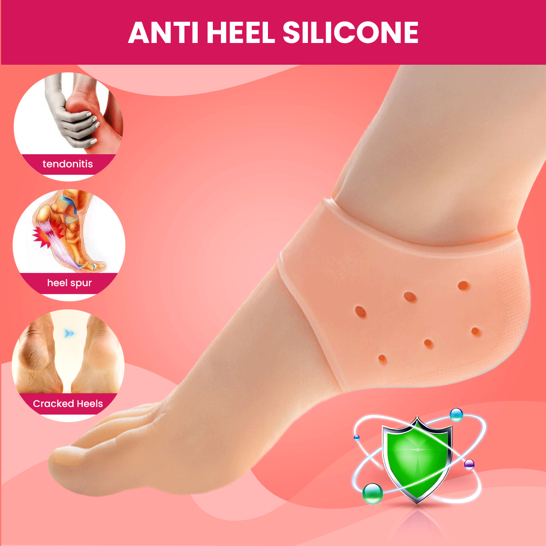 Silicone Heel Protectors for Cracked Heels, Heel Spurs, Plantar Fasciitis