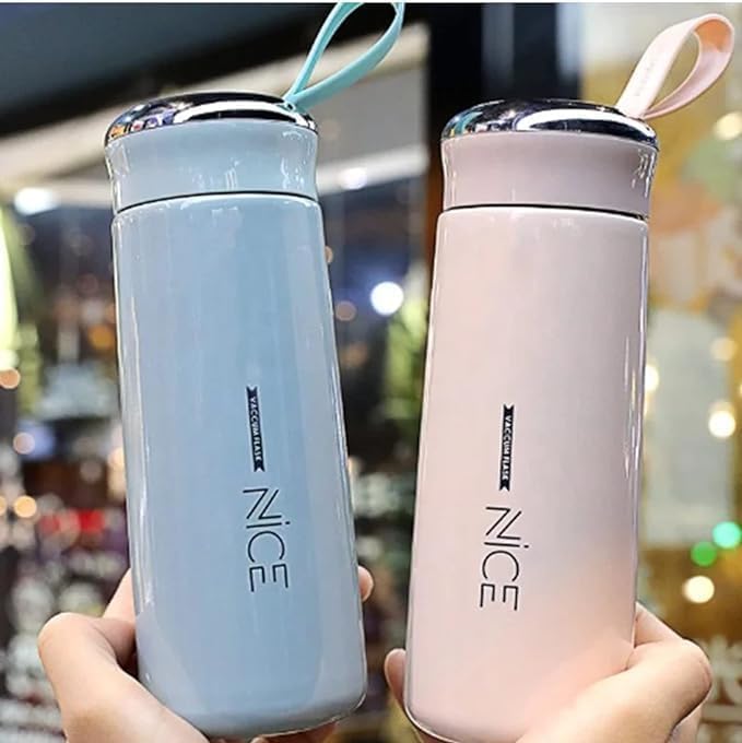 Vaccum Flask Glass Water Bottle/Hot and Cold Mini Thermoware Water Bottle for School/College/Office (400ml)